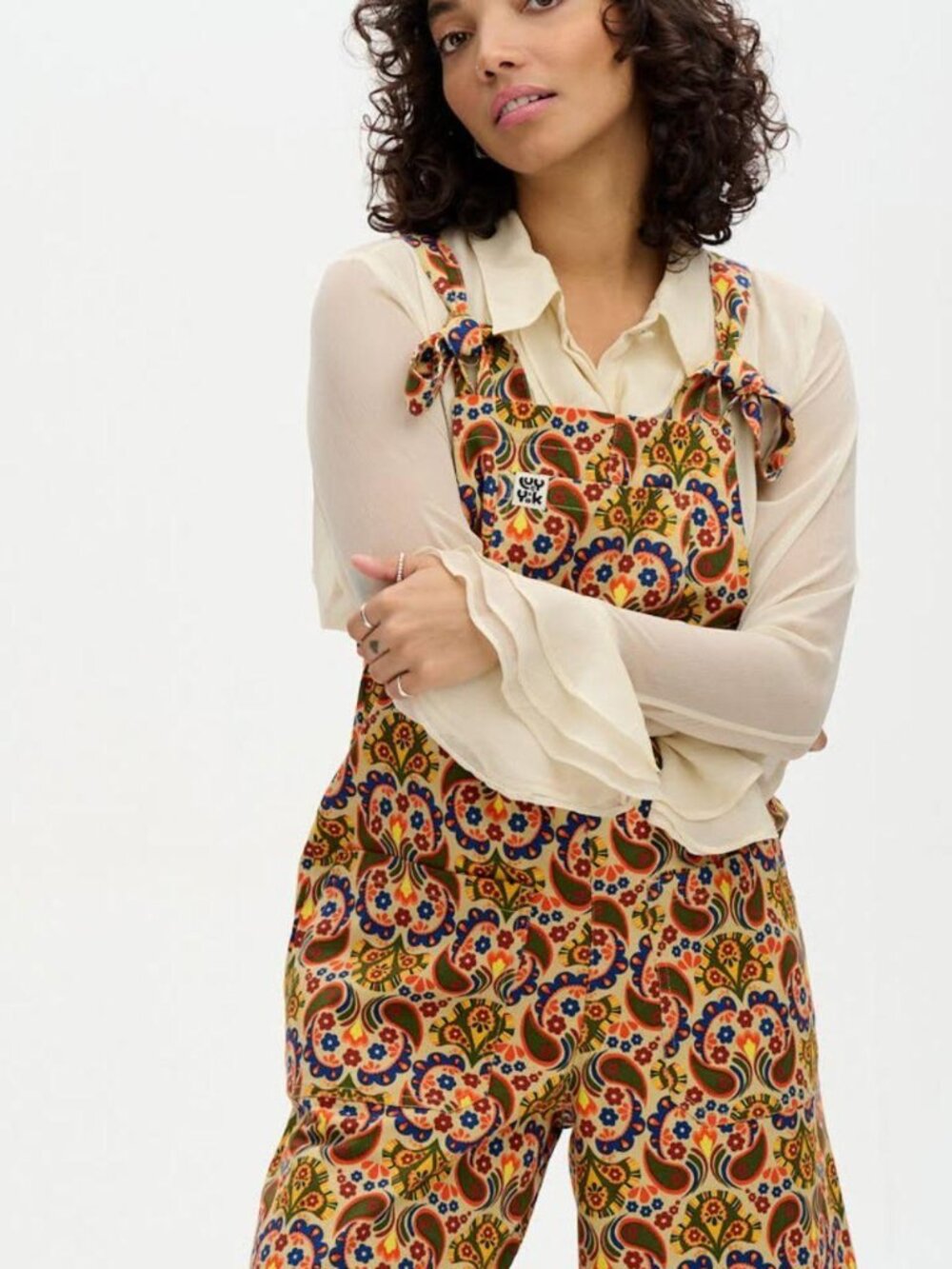 Lucy & Yak Jenny Dungarees in Meadow Print UK8 / US 4